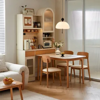 【hoi! 好好生活】Linsy北歐理想家拱形拉門三抽高餐邊櫃(台規插座)1.2M