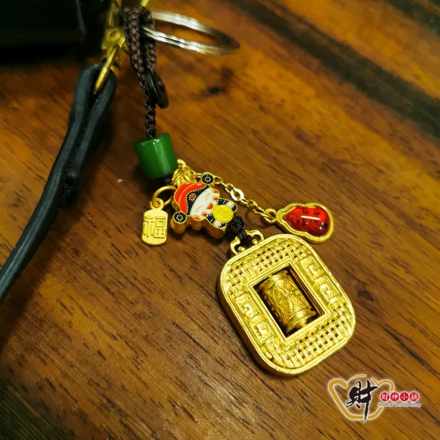 【財神小舖】金運財神 轉金輪鑰匙圈(已開光  催財運 招財 開運 轉運)
