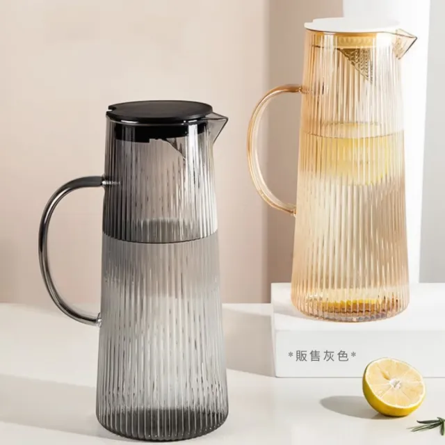 日式玻璃大容量冷水壺1.3L(過濾網 儲水桶 飲料 果汁 水瓶 泡茶 露營 咖啡 冷萃 密封 環保 果茶)