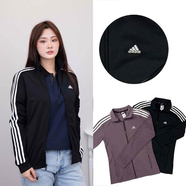 【adidas 愛迪達】女外套 運動外套 薄外套 微刷毛 繡標 愛迪達 sport 無帽 運動 外套(1595)