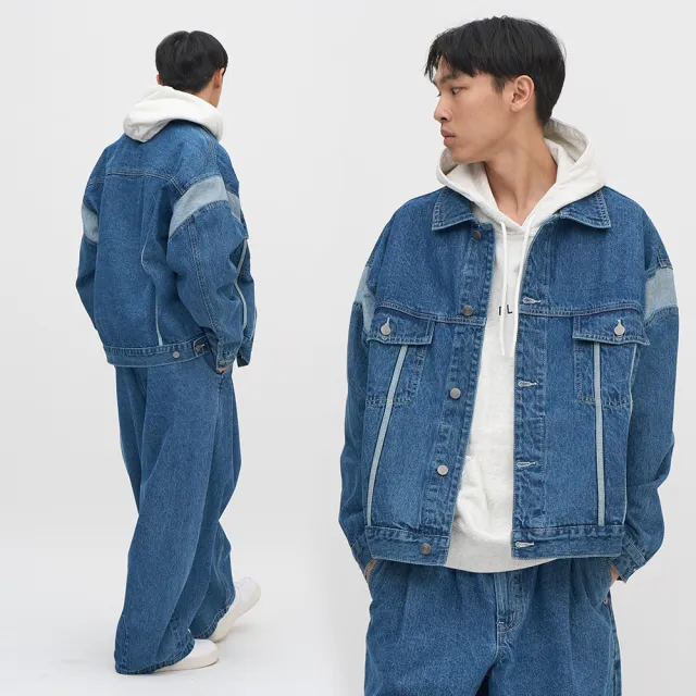 【plain-me】牛仔外套 Offense拼接丹寧外套 PLN1151-242(男外套 女外套 外套 休閒外套)