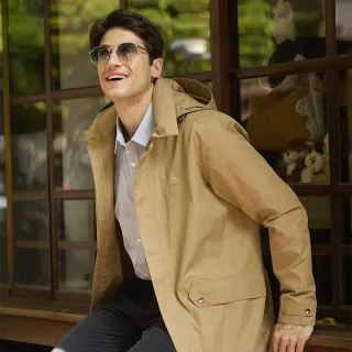 【ATUNAS 歐都納】男GORE-TEX+羽絨防風防水保暖中長版二件式外套(A1GT2513M卡其/風衣/休閒旅遊/賞雪/大衣)