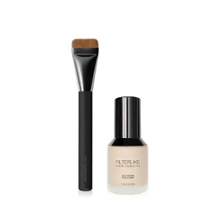 【Solone】mo限定★無瑕底妝必收組(柔紗精粹粉底液30g+一字型粉底刷/F16)大藝術家玩色系列刷具