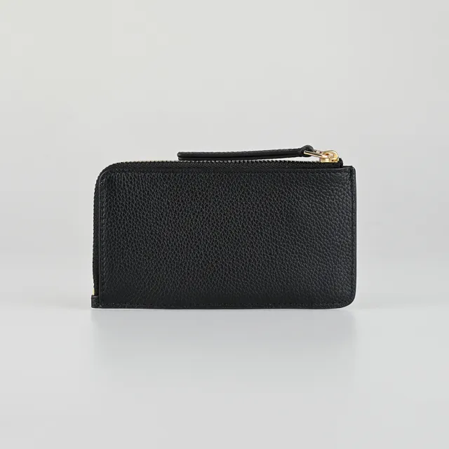 【TORY BURCH】TORY BURCH 拉鏈5卡零錢包(黑)