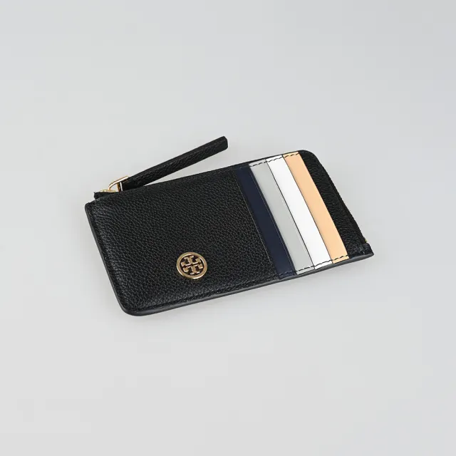 【TORY BURCH】TORY BURCH 拉鏈5卡零錢包(黑)