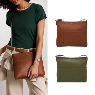 【FOSSIL】Phoebe 簡約真皮大斜背包 (兩色可選)