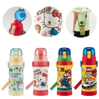 【日本原裝進口 Skater】480ml超輕量3D不鏽鋼保溫水壺/SDPV5/保溫瓶/兒童保冷壺/直飲非吸管(彈蓋設計)