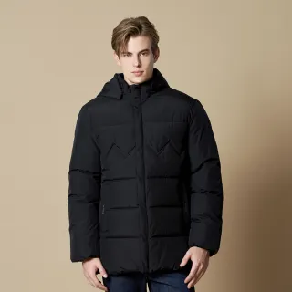 【pierre cardin 皮爾卡登】網路獨家 男款 禦寒保暖防風可拆帽連帽外套-丈青色(7255781-39)