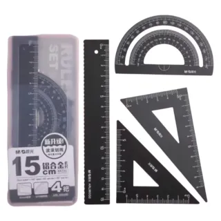 鋁合金多用途角度尺套組(量角器 三角尺 角度器 傾斜尺 刻度三角尺 測角尺 文具配件 五金)