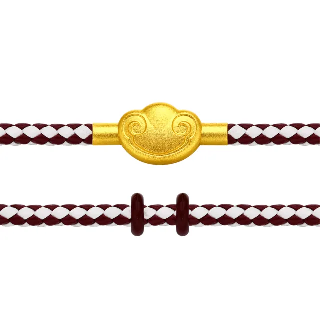 【周大福】DIY串珠經典搭配 如意扣彩色皮繩手繩(多款可選/不含黃金)