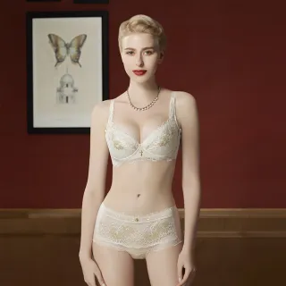 【Swear 思薇爾】金戀花羽系列M-XL蕾絲中低腰平口女內褲(玄米色)