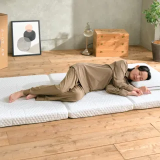 【德國Emma】日式折疊床墊 單人加大(石墨烯涼感記憶棉 三折設計易存放)