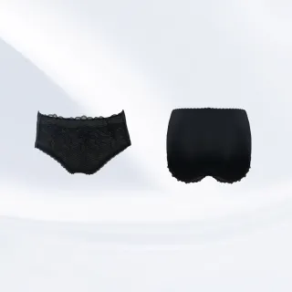 【Swear 思薇爾】迷蝶香系列M-XXL蕾絲刺繡中腰三角女內褲(黑色)