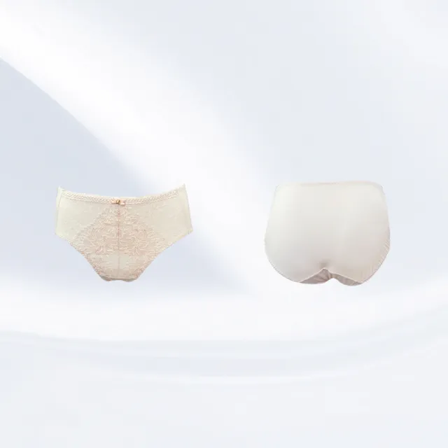 【Swear 思薇爾】撩波芙花春漾系列M-3XL蕾絲中腰三角女內褲(雅漾膚)