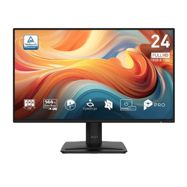 【MSI 微星】PRO MP243 E14 24型 IPS 144Hz 平面美型商用螢幕(EyesErgo技術/HDMI/內建喇叭)