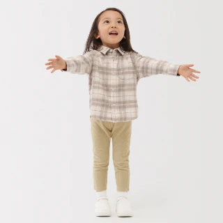【MUJI 無印良品】幼兒高腰彈性燈芯絨緊身褲(墨灰/淺米/粉紅/淺綠/煙燻藍/深摩卡棕)