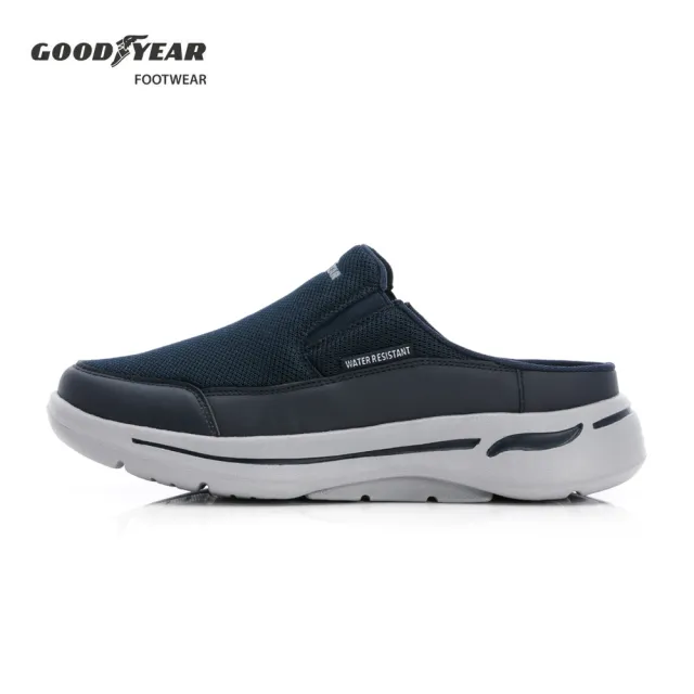 【GOODYEAR 固特異】悠活-輕量防撥水穆勒鞋/男鞋 健走鞋 快速穿脫 深藍(GAMR53246)