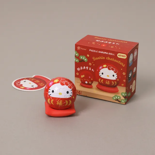 【Pintoo】開運達摩 - 拼圖盲盒整盒9入- Hello Kitty 酷洛米 大耳狗