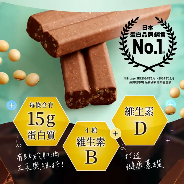 【Meiji 明治】明治SAVAS大豆蛋白棒-黑巧克力口味45g/個(12入/盒)