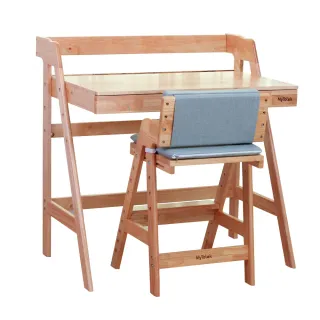【MyTolek 童樂可】慕木桌乖寶寶學習組 書桌+學學椅(原木書桌椅 成長書桌椅)