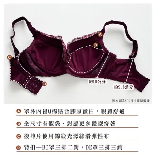 【Swear 思薇爾】浮花金萃系列B-E罩軟鋼圈蕾絲刺繡集中包覆女內衣(魅紫紅)