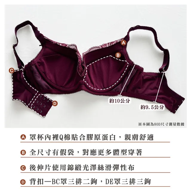 【Swear 思薇爾】浮花金萃系列B-E罩軟鋼圈蕾絲刺繡集中包覆女內衣(魅紫紅)
