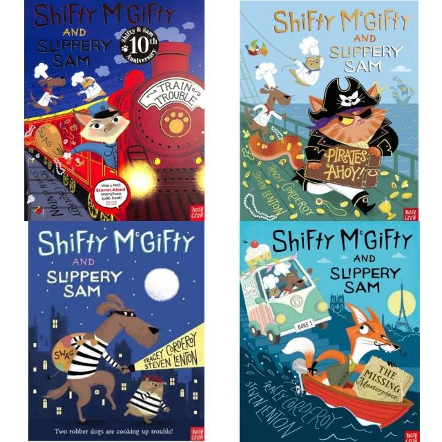 【麥克兒童外文書店】Shifty McGifty and Slippery英國人氣幽默繪本m(4書組+QR Code聽故事)