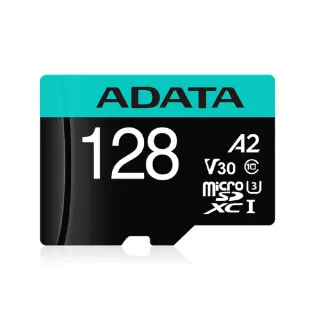 【ADATA 威剛】Premier Pro microSDXC UHS-I U3 A2 V30 128G記憶卡-附轉卡-3入組