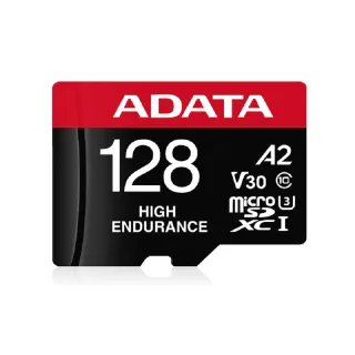 【ADATA 威剛】High Endurance  microSDXC UHS-I U3 A2 V30 128G 高耐用記憶卡(附轉卡)-4入組
