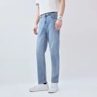 【GIORDANO 佐丹奴】網路獨家款 男裝水洗口袋修身牛仔褲(61 淺藍)