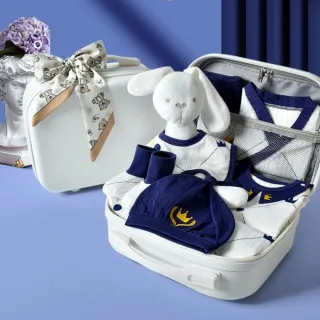 【歐巴小舖】嬰兒滿月禮盒(彌月禮 新生兒 連身衣 爬服 圍兜)