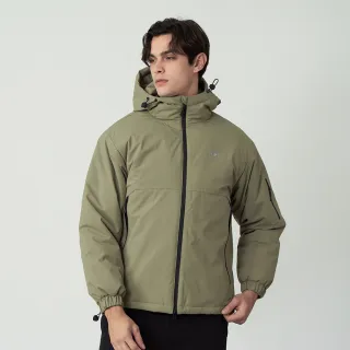 【pierre cardin 皮爾卡登】網路獨家 男款 保暖防風防潑水科技棉連帽外套-灰綠色(7255761-47)