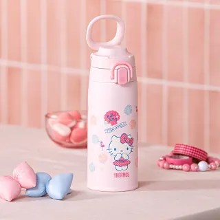 【THERMOS膳魔師】HelloKitty不鏽鋼可提式真空保溫瓶550ml(JOS-550KT-SS)