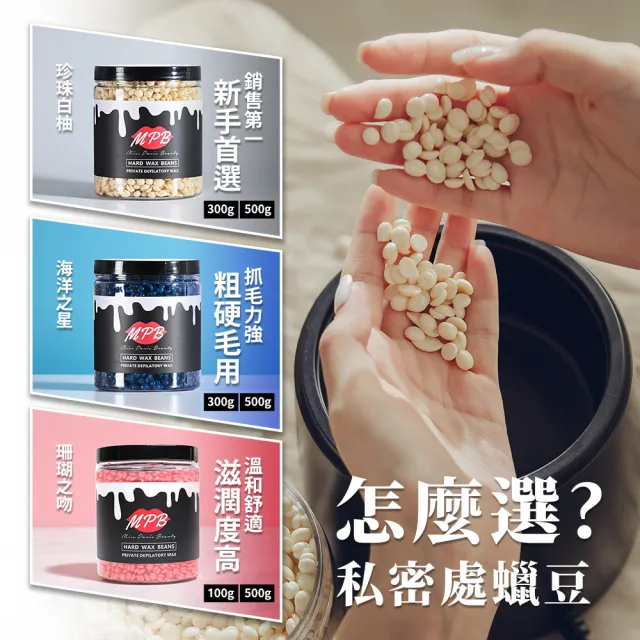 【MPB 巴黎小姐】時尚熱蠟套組 午夜黑+白柚(蜜蠟 鬍鬚 蠟豆 電動刀儀 脫毛膏 比基尼 母親節禮物)