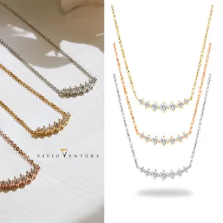 【Vividventure 亞帝芬奇】30分 天然鑽石 真鑽 項鍊 多色選 甜蜜微笑(14K金台+14K金鍊)