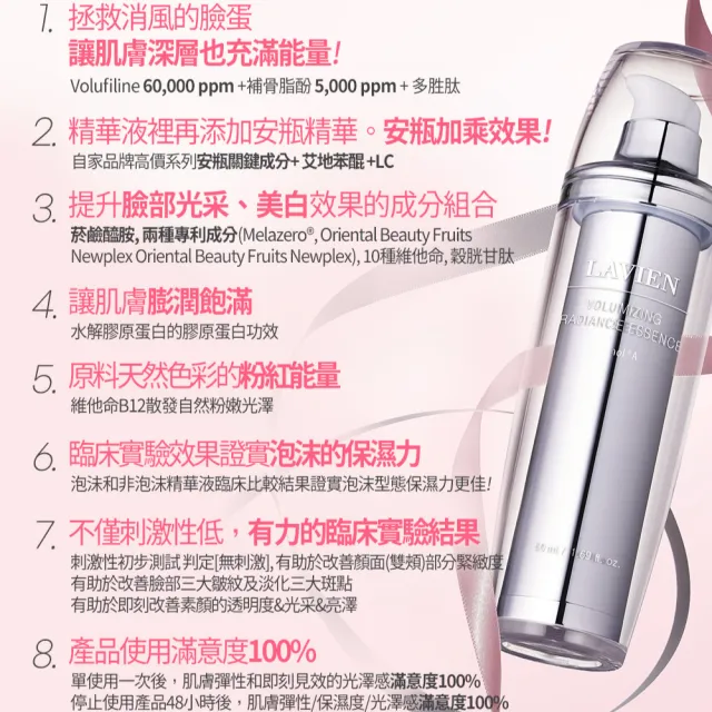 【LAVIEN 樂薇昂】彈力煥膚奶蓋精華液50ml(科技泡沫/保濕亮膚/彈力緊緻)