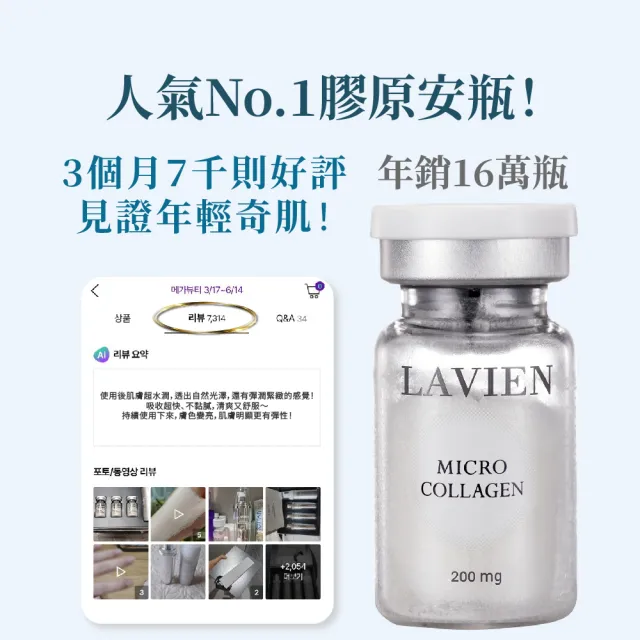 【LAVIEN 樂薇昂】微米膠原蛋白100%安瓶_一盒4入(100%單一膠原/172DA極小分子/緊緻毛孔)