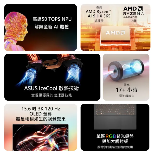 【ASUS 華碩】筆電包/滑鼠組★15.6吋Ryzen AI 9輕薄筆電(Vivobook S M5506WA/AI 9 365/24G/512GB/W11/OLED)