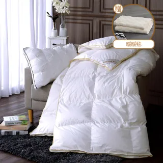 【HOYACASA】贈暖暖毯或舒眠枕2入-法國90/10立體隔間羽絨被 冬被(單人/雙人/棉被)