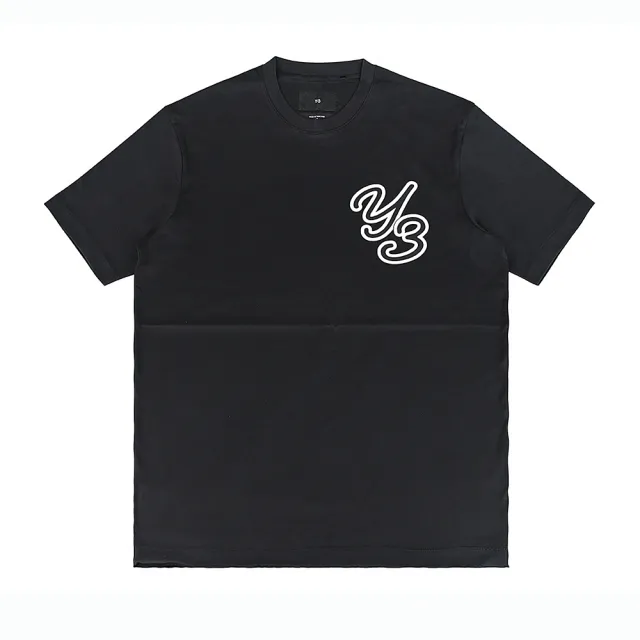 【Y-3 山本耀司】Y-3 塗鴉膠印LOGO圓領棉質短袖T恤(黑)
