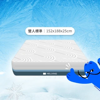 【MR. LIVING居家先生】涼感減壓記憶床墊  雙人標準-5X6.2尺(透氣涼感 零壓力 可拆洗 獨立筒)