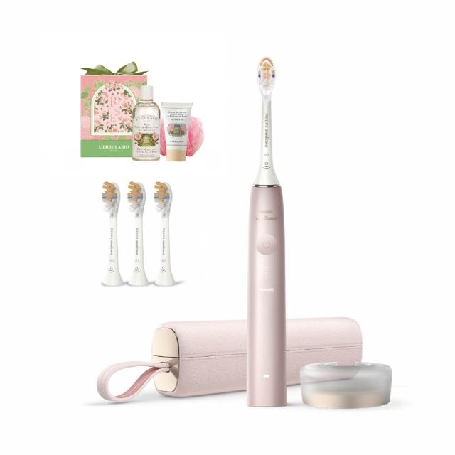 【Philips 飛利浦】Sonicare頂級尊榮AI智能音波電動牙刷-HX9996/13 玫瑰金