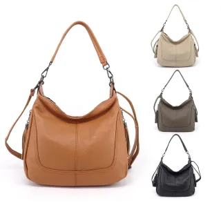 【LouiseC.】Tree House 牛皮兩側流蘇多隔層肩背斜背真皮包-4色-雙背帶設計(真皮包包 CC5077)