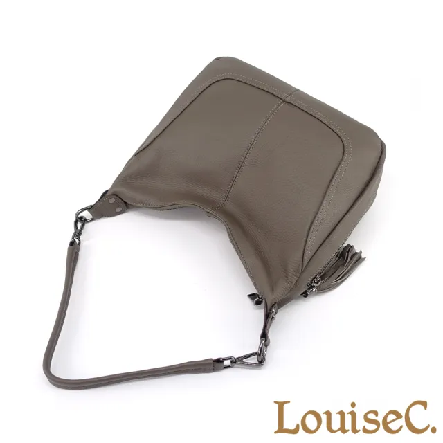 【LouiseC.】雙11 Tree House 牛皮 兩側流蘇多隔層 肩背斜背真皮包 4色 雙背帶設計 真皮包包 CC5077