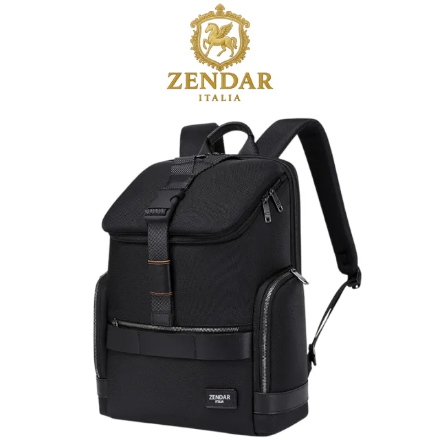 【ZENDAR】直播限定 限量3折 頂級高彈性防潑水商務休閒電腦後背包 米洛系列 全新專櫃展示品(黑色 男包)
