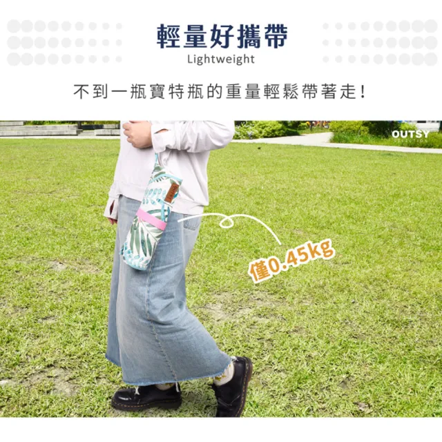 【OUTSY】台灣製獨家花色點點綁帶輕量野餐墊(台灣製多色可選)
