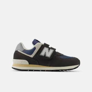 【NEW BALANCE】NB 574 童鞋 休閒鞋 運動鞋 魔鬼氈  中大童 男童 女童 黑色(PV574SGG-W)
