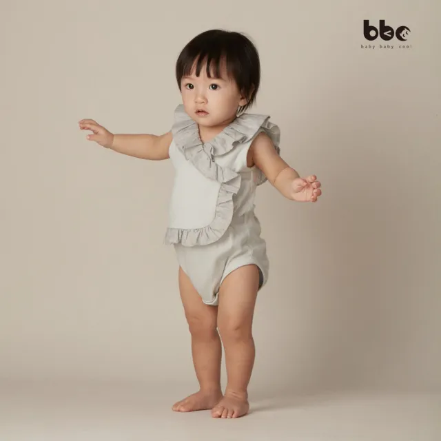【baby baby cool】天使露背荷葉包屁衣 嬰幼童裝(有機棉童裝 bbc童裝 嬰幼童裝 童裝)