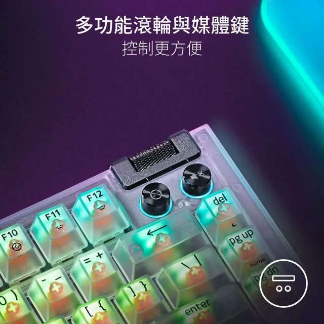 【Razer 雷蛇】BlackWidow 黑寡婦蜘蛛幻彩版 V4 75% Phantom White幻影白 – (英文)機械式電競鍵盤