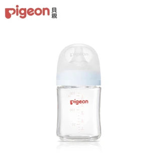 【Pigeon 貝親】第三代母乳實感玻璃奶瓶160ml/天使藍